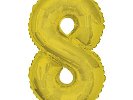 Шар надувной Цифра 8 золото "40" Ч16380 102см