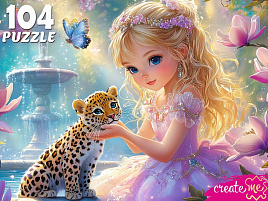 Пазл 104эл. Принцесса с маленьким леопардом УК104-6617