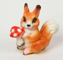 Копилка Белка с грибом 18см