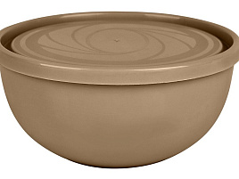 Миска пластик 0,55л 185410015/6140с крышкой  шоколадный мокко