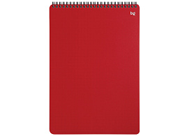 Блокнот 80л. BG Б4гр80_пл 06274 А4 на гребне "Base", пластиковая обложка, красный