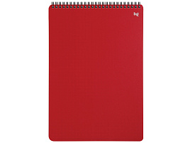 Блокнот 80л. BG Б4гр80_пл 06274 А4 на гребне "Base", пластиковая обложка, красный