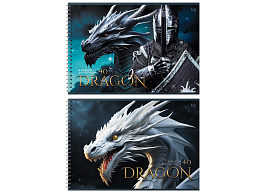 Альбом для рисования 40л. на спирали BG АР4гр40 58159 "Дракон и воин"