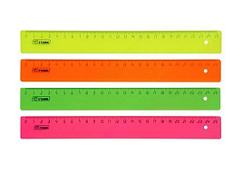 Линейка 25см. флюор. ЛН21/210 4 цвета