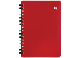Записная книжка 60л. BG ЗК6гр60_пл 57756 А6 на гребне "Base", красная пластиковая обложка, тиснение фольгой