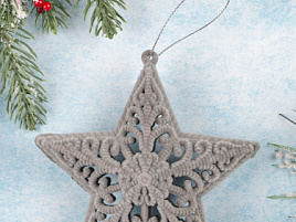 Подвеска пластик Звезда с бархатом 12см НУ-5122