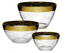 Набор салатников стекло 3пр 1326/1425/1322/04 Шарм (190,160,110мм) 4983