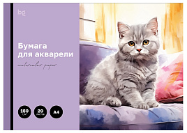 Папка для акварели А4 20л. BG БА20А4_60208 "Котенок", 180г/м2