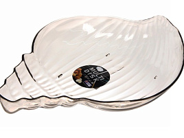 Тарелка пластик 403-906 Ракушка кофейная 27,5*20см