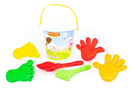 Песочный набор №604 62604 Ведро, лопата,грабли,формочки