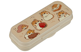 Пенал-футляр ПН-32108 "Хомяки", 215*90*43 бежевый
