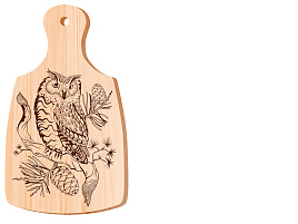 Выжигание в рамке 04143 Филин, разделочная доска