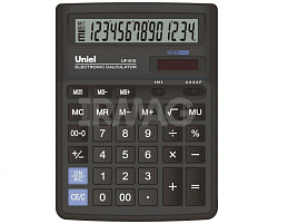 Калькулятор Uniel настольный UF-13 14 разрядов, двойное питание, 178*140*30 мм