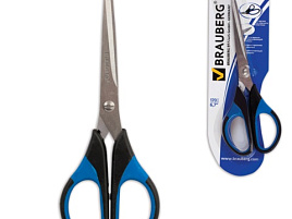 Ножницы 17см. Brauberg 231561 Respect сине-черные блистер