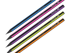 Карандаш ч/гр Berlingo BP01305 "Color Zone", трехгран., черное дерево, заточен., ассорти