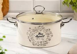 Кастрюля эмаль 4,5л Y4-9061/486660/9266 Daniks Bon Appetit индукция