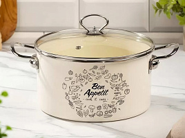 Кастрюля эмаль 4,5л Y4-9061/486660/9266 Daniks Bon Appetit индукция