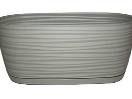 Кашпо цветочное 2,65л Sahara petit 050502/8032 овальное серое