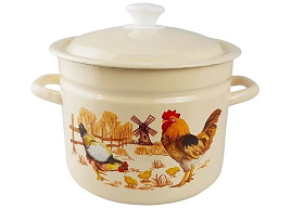 Кастрюля эмаль 5л 41804-162/6-У4 слоновая кость