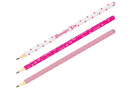Карандаш ч/гр MESHU MS_58145 "Sweet girl", HB, заточен., c фольгированием, стразы на топе, без ластика, ассорти, туба