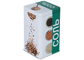 Банка для сыпучих металл 1л Для соли 828-343