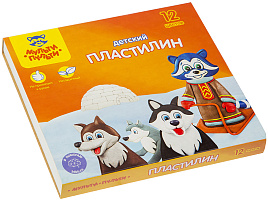 Пластилин 12цв. Енот на Аляске" ДП_10235 180г, со стеком, картон