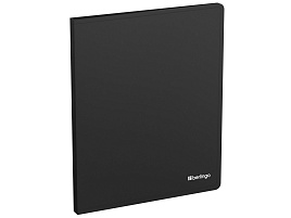 Папка с бок.мет.приж. Berlingo FSc_A4980 "Soft Touch" А4, 17мм, 700мкм, черная, с внутр. карманом