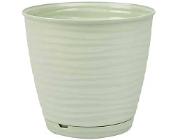 Кашпо цветочное 2,6л Saffron 0217/3831 светло-зеленое с поддоном