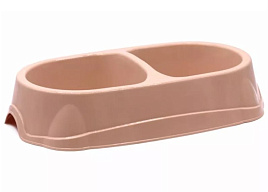 Миска для домашних животных 0,25л Моськи-авоськи двойная 7923