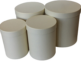 Коробка Бледно-желтая ПП-7607 круглая (2)