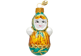 Матрешка Ё ФУ-103/3 золото-бирюзовая в подар.упак