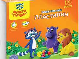 Пластилин 10цв. Приключения Енота КП_10208, 200гр. со стеком