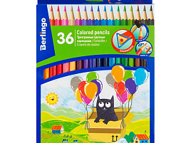 Карандаши цветные 36цв. Berlingo CP00536 "Жил-был кот" трехгран., картон. уп., европодвес