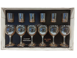 Набор подарочный 411/1022/05/5440 Золотистый мед (6фужеров+6стопок)