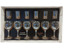 Набор подарочный 411/1022/05/5440 Золотистый мед (6фужеров+6стопок)