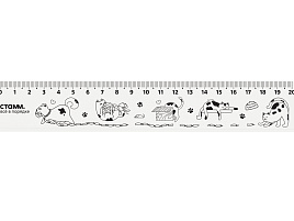 Линейка 20см. ЛН-31413 "Коты", пластиковая, широкая
