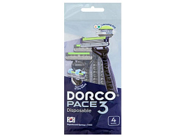 Станок для бритья Dorco одноразовый TRC200BL-4P 3лезвия 4шт.увлажняющая полоска плавающая головка М