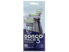 Станок для бритья Dorco одноразовый TRC200BL-4P 3лезвия 4шт.увлажняющая полоска плавающая головка М