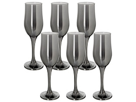 Набор бокалов для шампанского 6шт GR160/06/5365 Сияющий графит 200мл