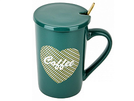Кружка 410мл 2210058-3/239041 Coffee зеленая в упак