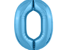 Шар надувной Цифра 0 голубой 755266 102см