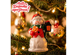 Фигурка Новогодний снеговик DP-0151 12,5см