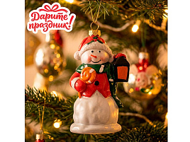 Фигурка Новогодний снеговик DP-0151 12,5см
