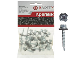 Саморез кровельный 4,8*38 цинк 15шт в пакете Bartex 0114