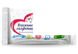Влажные салфетки Детские 15шт.Вестар М Алоэ