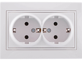 Розетка 2м СП Lezard Mira 16А бел с заз 701-0202-127/0339