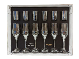 Набор подарочный 160/1022/06/5594 Сияющий графит (6бокалов+6стопок)