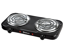 Плита настольная SAKURA ПЭ-03В черн электро 2 конф/спираль