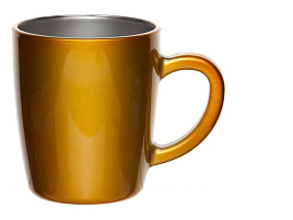 Кружка стекло 340мл 55531 Металлик оранжевая