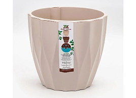 Кашпо цветочное 3л Флюте 066336 льняной со вставкой 1920